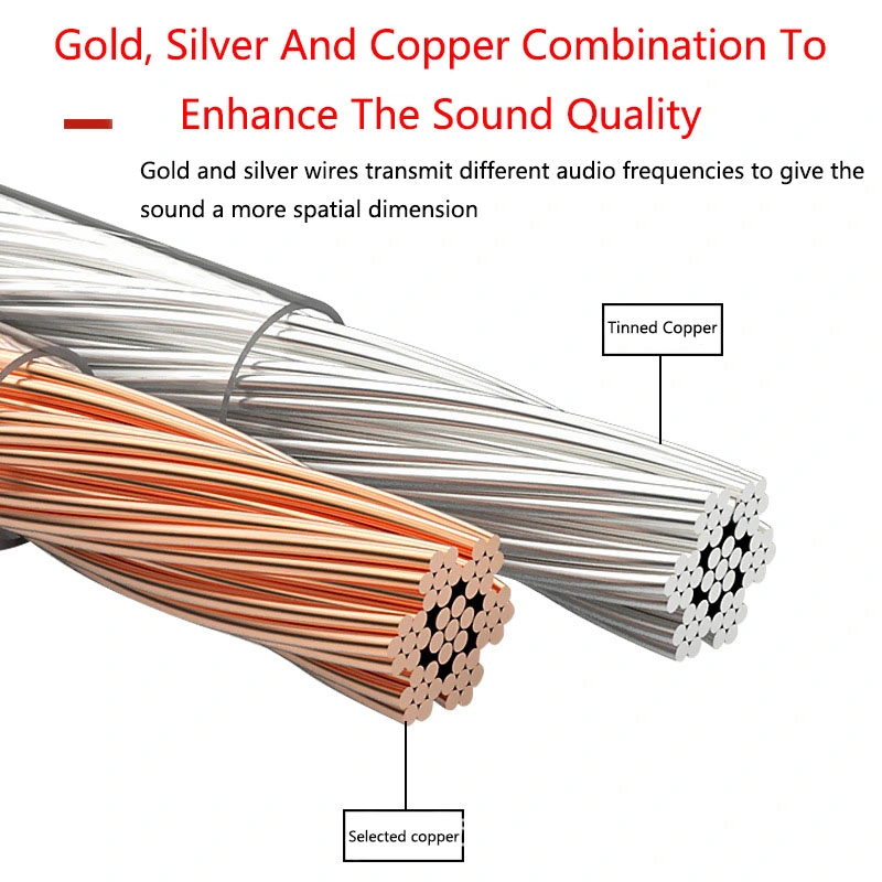 80-900W Pure Copper Audio Wire Rvh Shielded Speaker Wire Aluminum Foil Shielded Broadcast Speaker Connection Wire Gold and Silver Audio Wire